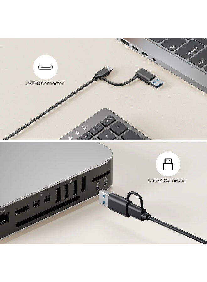 يوني تيك SlimTap Ultra Light 99-Key Wired Keyboard – Silent Scissor Keys, USB-C/A, Ergonomic Top-Raising Design (English/Arabic) - Image 2